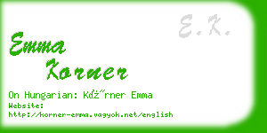 emma korner business card